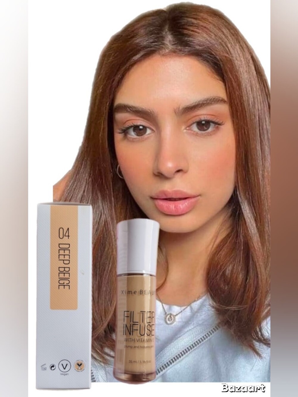 Deep Beige Makeup Filter Infuse Foundation line of Xime Beauty